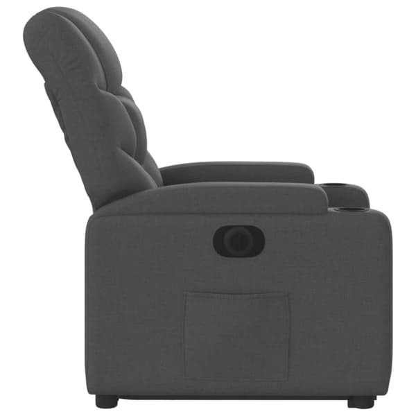 vidaXL Elektrisk reclinerfåtölj med uppresningshjälp mörkgrå tyg