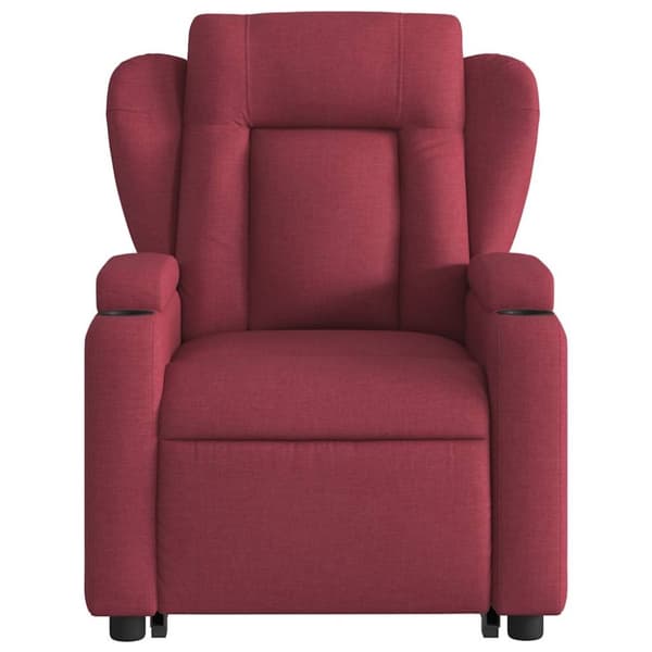 vidaXL Massagefåtölj med uppresningshjälp vinröd tyg