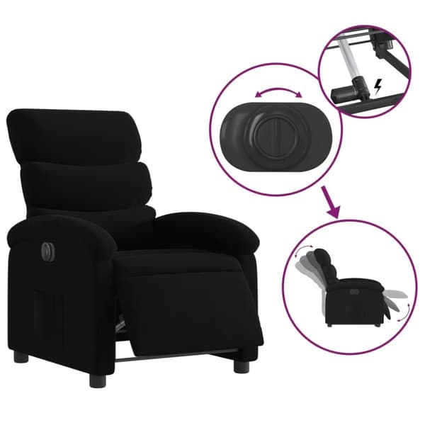 vidaXL Elektrisk reclinerfåtölj svart tyg