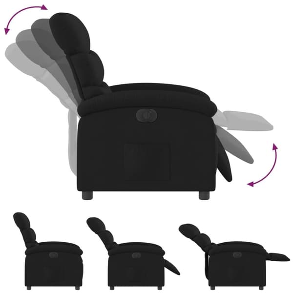 vidaXL Elektrisk reclinerfåtölj svart tyg