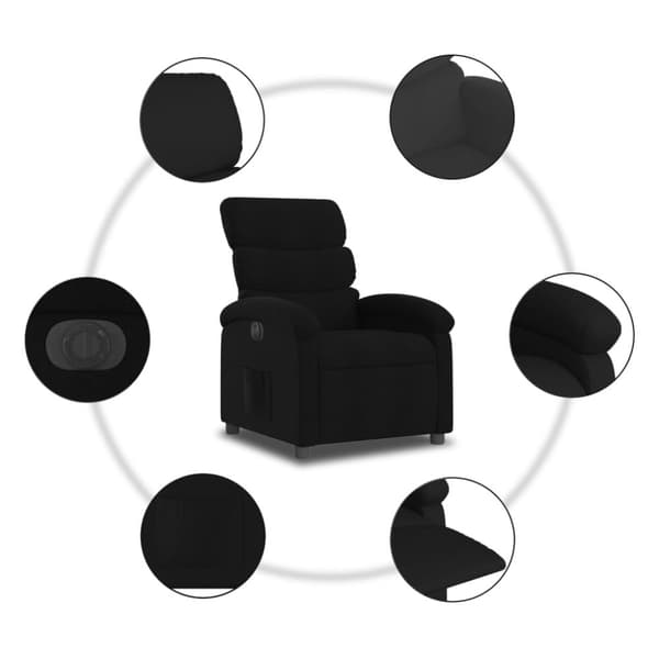 vidaXL Elektrisk reclinerfåtölj svart tyg