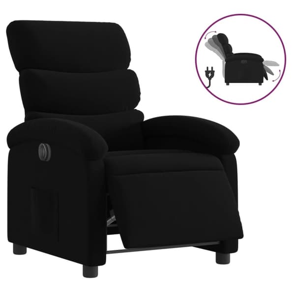 vidaXL Elektrisk reclinerfåtölj svart tyg