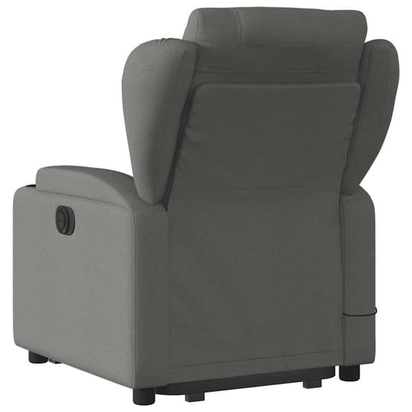 vidaXL Massagefåtölj med uppresningshjälp mörkgrå tyg