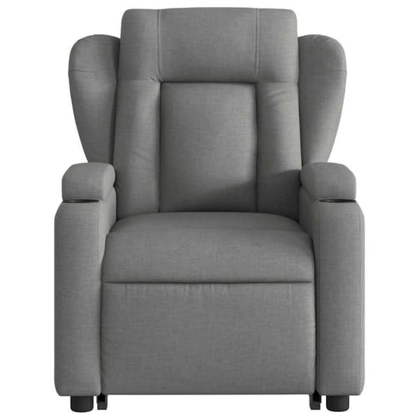 vidaXL Massagefåtölj med uppresningshjälp mörkgrå tyg