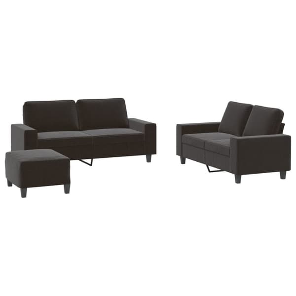vidaXL sofasæt 3 dele stof sort