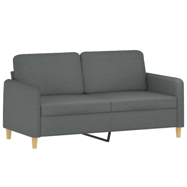 vidaXL Soffgrupp med dynor 3 delar Mörkgrå tyg