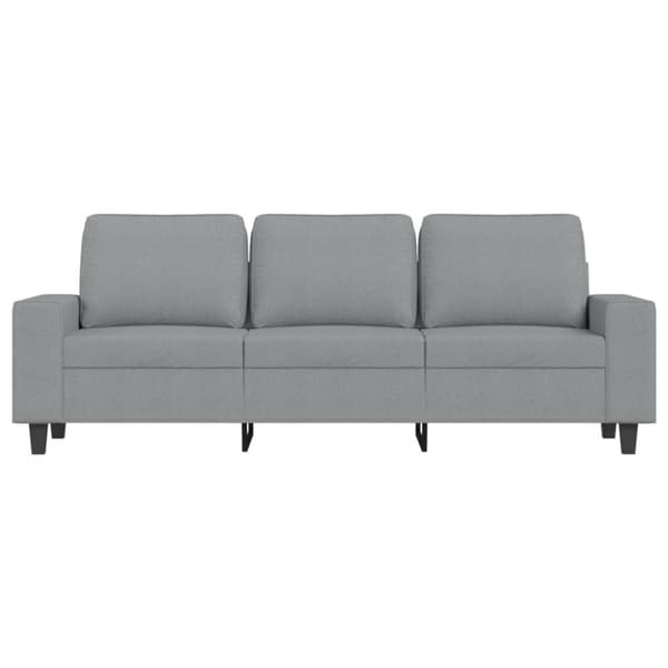 vidaXL 3-sitssoffa med fotpall ljusgrå 180 cm tyg