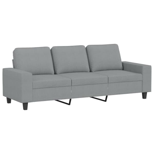 vidaXL 3-sitssoffa med fotpall ljusgrå 180 cm tyg