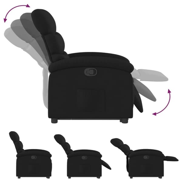 vidaXL Reclinerfåtölj med uppresningshjälp svart tyg