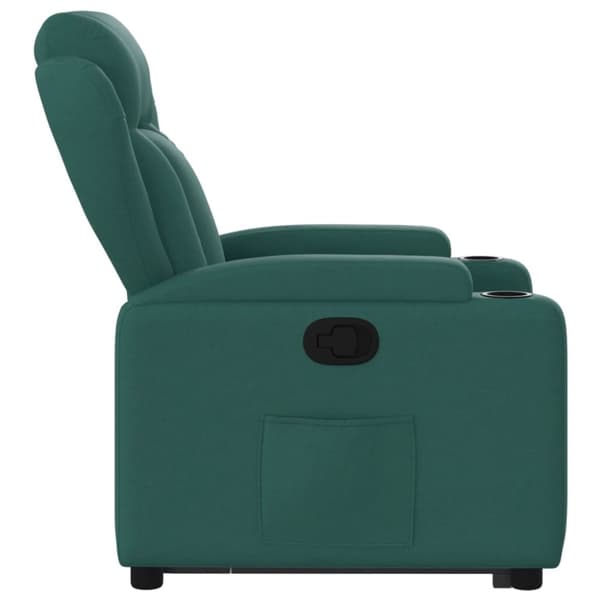 vidaXL Reclinerfåtölj med uppresningshjälp mörkgrön tyg