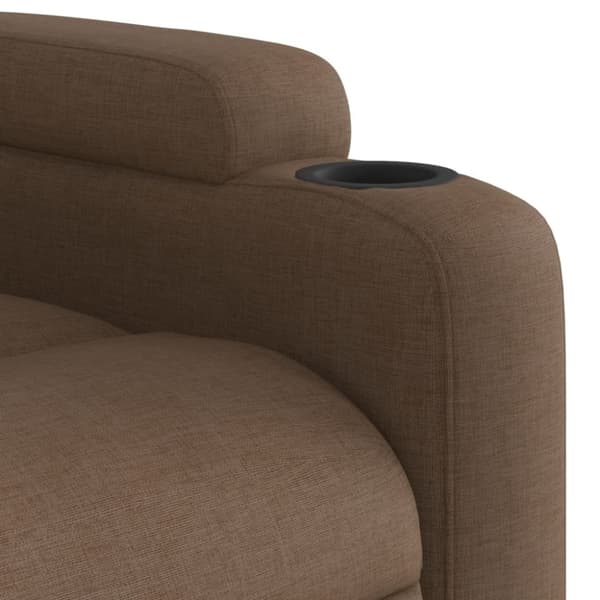 vidaXL Reclinerfåtölj med uppresningshjälp brun tyg