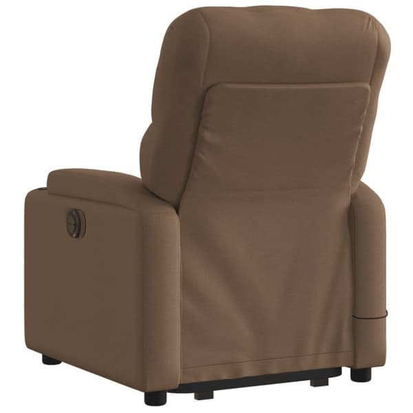 vidaXL Massagefåtölj med uppresningshjälp brun tyg