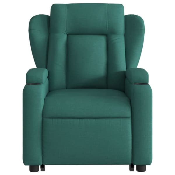 vidaXL Elektrisk reclinerfåtölj med uppresningshjälp mörkgrön tyg