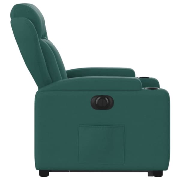 vidaXL Elektrisk reclinerfåtölj med uppresningshjälp mörkgrön tyg