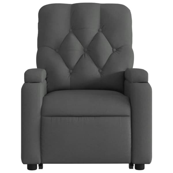 vidaXL Reclinerfåtölj med uppresningshjälp mörkgrå tyg