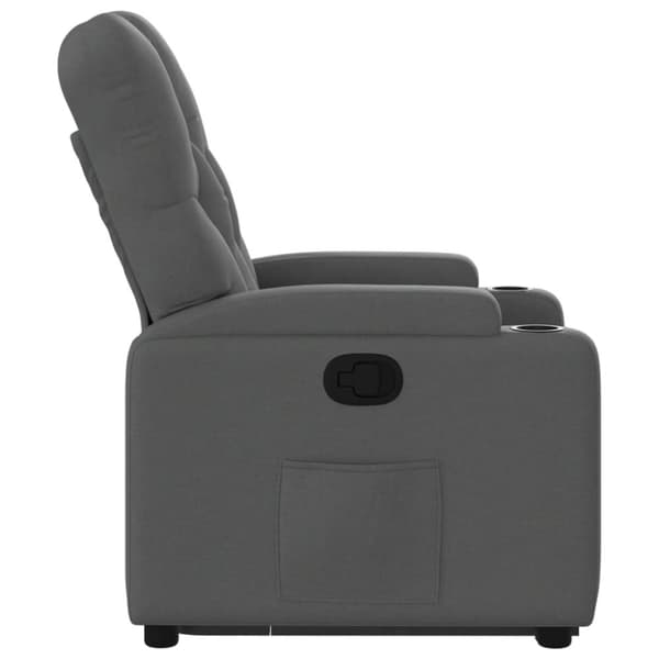 vidaXL Reclinerfåtölj med uppresningshjälp mörkgrå tyg