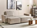 Miniatyrbillede 4 af 11: Hjørnesofa beige 2-personers standard fløjlspolstring højre dekorative puder sovesofa moderne