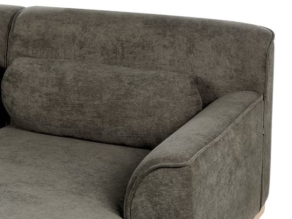 Hjørnesofa Grøn Fløjl Træben 3 Personers Sofa med Chaiselong Moderne Stue Indretning L Formet