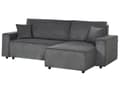 Miniatyrbillede 6 af 11: Hjørnesofa grafitgrå 2-personers standard fløjlspolstring venstre dekorative puder sovesofa moderne