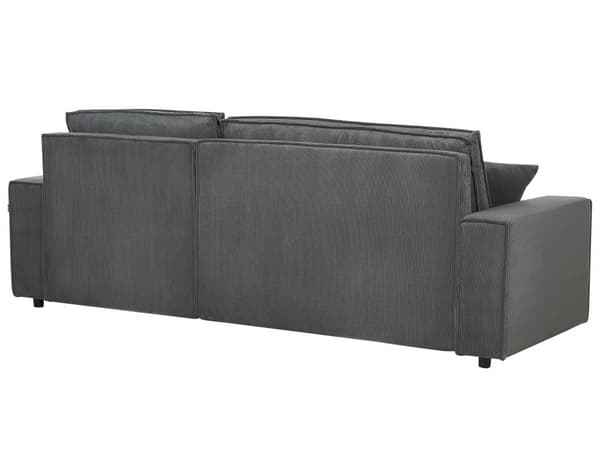 Hjørnesofa grafitgrå 2-personers standard fløjlspolstring venstre dekorative puder sovesofa moderne