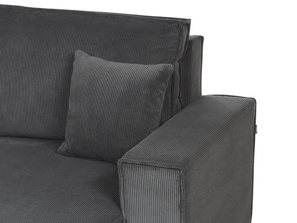 Hjørnesofa grafitgrå 2-personers standard fløjlspolstring venstre dekorative puder sovesofa moderne