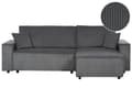 Miniatyrbillede 1 af 11: Hjørnesofa grafitgrå 2-personers standard fløjlspolstring venstre dekorative puder sovesofa moderne