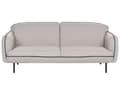 Miniatyrbillede 5 af 11: Sofa Lysegrå Polyester Sorte Metalben 3 Personers Tyk Polstret Dyb Blød Stofsofa med Fodskammel Stuen Moderne Inspiration Stue Møbel Moderne