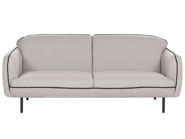 Sofa Lysegrå Polyester Sorte Metalben 3 Personers Tyk Polstret Dyb Blød Stofsofa med Fodskammel Stuen Moderne Inspiration Stue Møbel Moderne