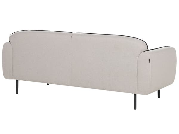 Sofa Lysegrå Polyester Sorte Metalben 3 Personers Tyk Polstret Dyb Blød Stofsofa med Fodskammel Stuen Moderne Inspiration Stue Møbel Moderne