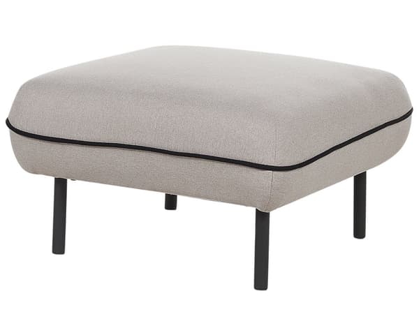 Sofa Lysegrå Polyester Sorte Metalben 3 Personers Tyk Polstret Dyb Blød Stofsofa med Fodskammel Stuen Moderne Inspiration Stue Møbel Moderne