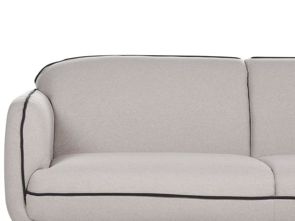 Sofa Lysegrå Polyester Sorte Metalben 3 Personers Tyk Polstret Dyb Blød Stofsofa med Fodskammel Stuen Moderne Inspiration Stue Møbel Moderne