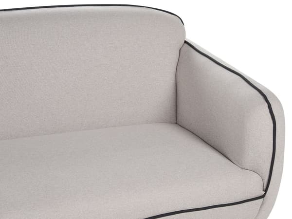 Sofa Lysegrå Polyester Sorte Metalben 3 Personers Tyk Polstret Dyb Blød Stofsofa med Fodskammel Stuen Moderne Inspiration Stue Møbel Moderne