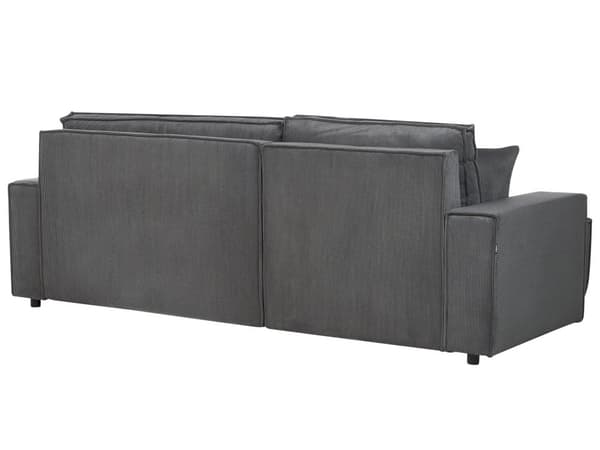 Sovesofa med Chaiselong Grå Fløjl 2 Personers Sofa L Formet Dyb Sofaseng Siddemøbel Blød Stofsofa Design Hjørnesovesofa