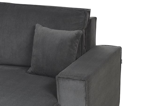 Sovesofa med Chaiselong Grå Fløjl 2 Personers Sofa L Formet Dyb Sofaseng Siddemøbel Blød Stofsofa Design Hjørnesovesofa