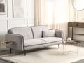Miniatyrbillede 2 af 9: Sofa Lysegrå Polyester Sorte Metalben 3 Personers Tyk Polstret Dyb Blød Stofsofa til Stuen Moderne Retro Inspiration Stue Møbel Moderne