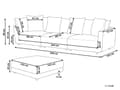 Miniatyrbillede 3 af 11: En brun polstret 3-personers sofa med skammel Moderne stuesofa