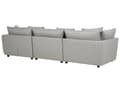 Miniatyrbillede 7 af 11: En brun polstret 3-personers sofa med skammel Moderne stuesofa
