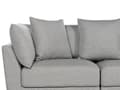 Miniatyrbillede 11 af 11: En brun polstret 3-personers sofa med skammel Moderne stuesofa