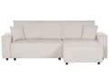 Miniatyrbillede 5 af 11: Hjørnesofa råhvid 2-personers standard fløjlspolstring venstre pyntepuder sovesofa moderne