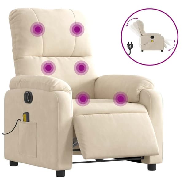 vidaXL massagestol mikrofiberstof beige