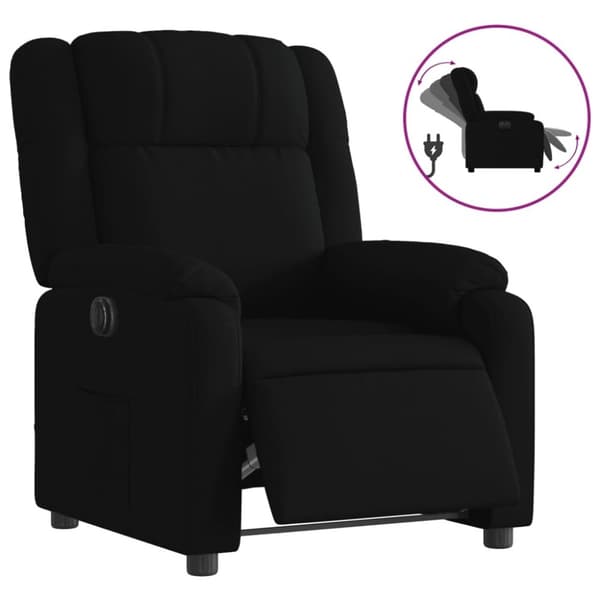 vidaXL Elektrisk reclinerfåtölj svart tyg