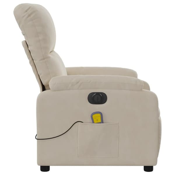 vidaXL Elektrisk massagefåtölj beige mikrofibertyg