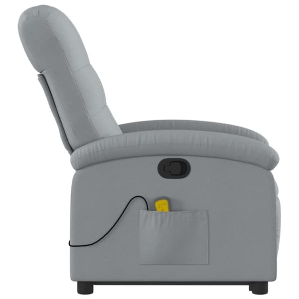 vidaXL Massagefåtölj med uppresningshjälp ljusgrå tyg