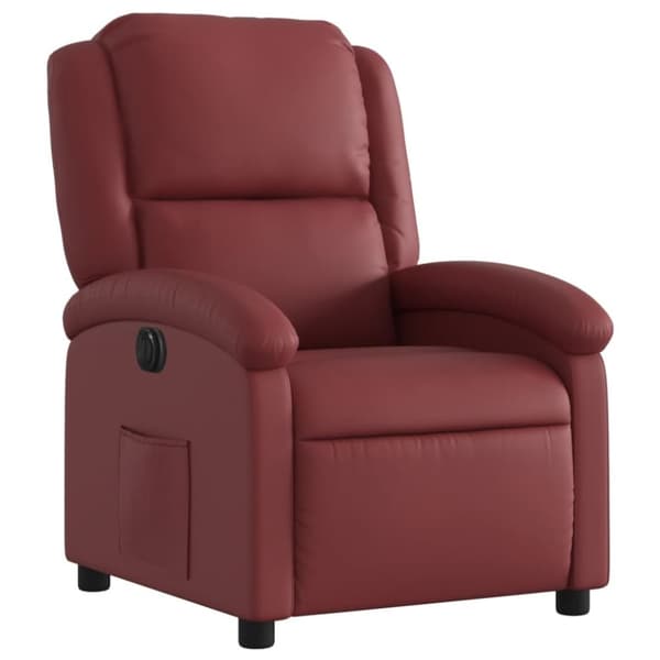 vidaXL Elektrisk reclinerfåtölj vinröd konstläder
