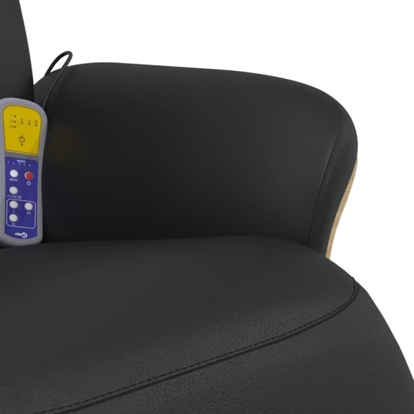 vidaXL Hierova nojatuoli jalkatuella musta keinonahka