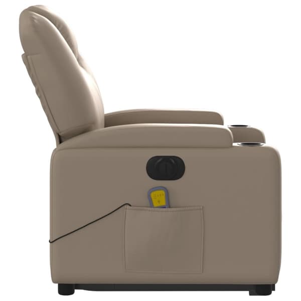 vidaXL massagestol med løftefunktion kunstlæder cappuccinofarvet