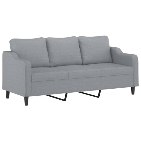 vidaXL 3-sitssoffa ljusgrå 180 cm tyg