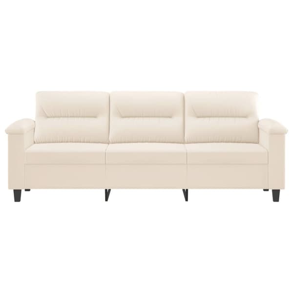vidaXL 3-sitssoffa Beige 180 cm mikrofibertyg