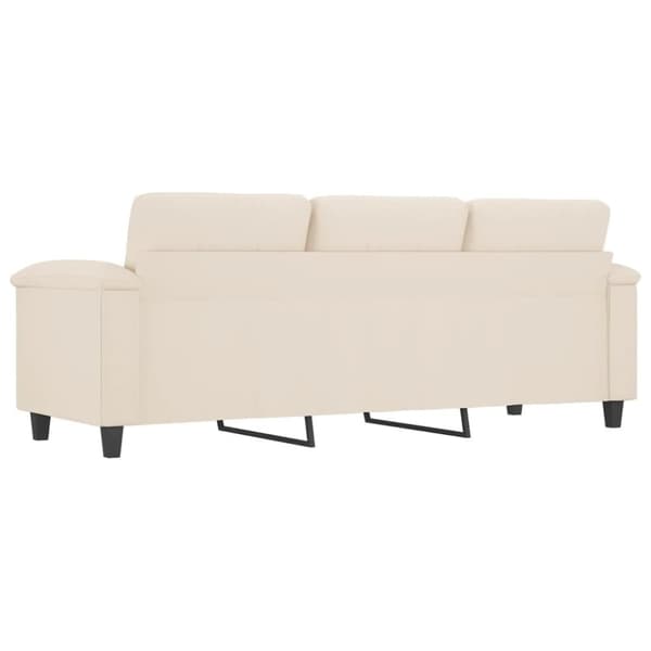 vidaXL 3-sitssoffa Beige 180 cm mikrofibertyg