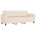 Miniatyrbild 2 av 8: vidaXL 3-sitssoffa Beige 180 cm mikrofibertyg